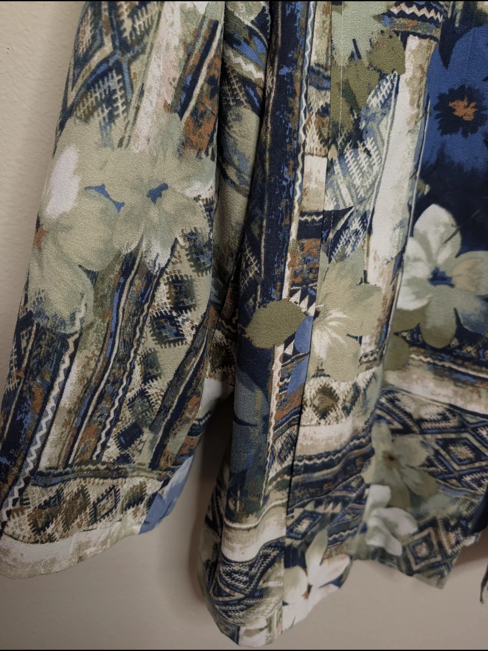 Alfred Dunner Floral Aztec Print Open Front Jacket Size 18
